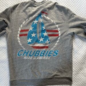 Chubbies Sailing Graphic Crewneck Sweatshirt Gray Soft Terry USA L